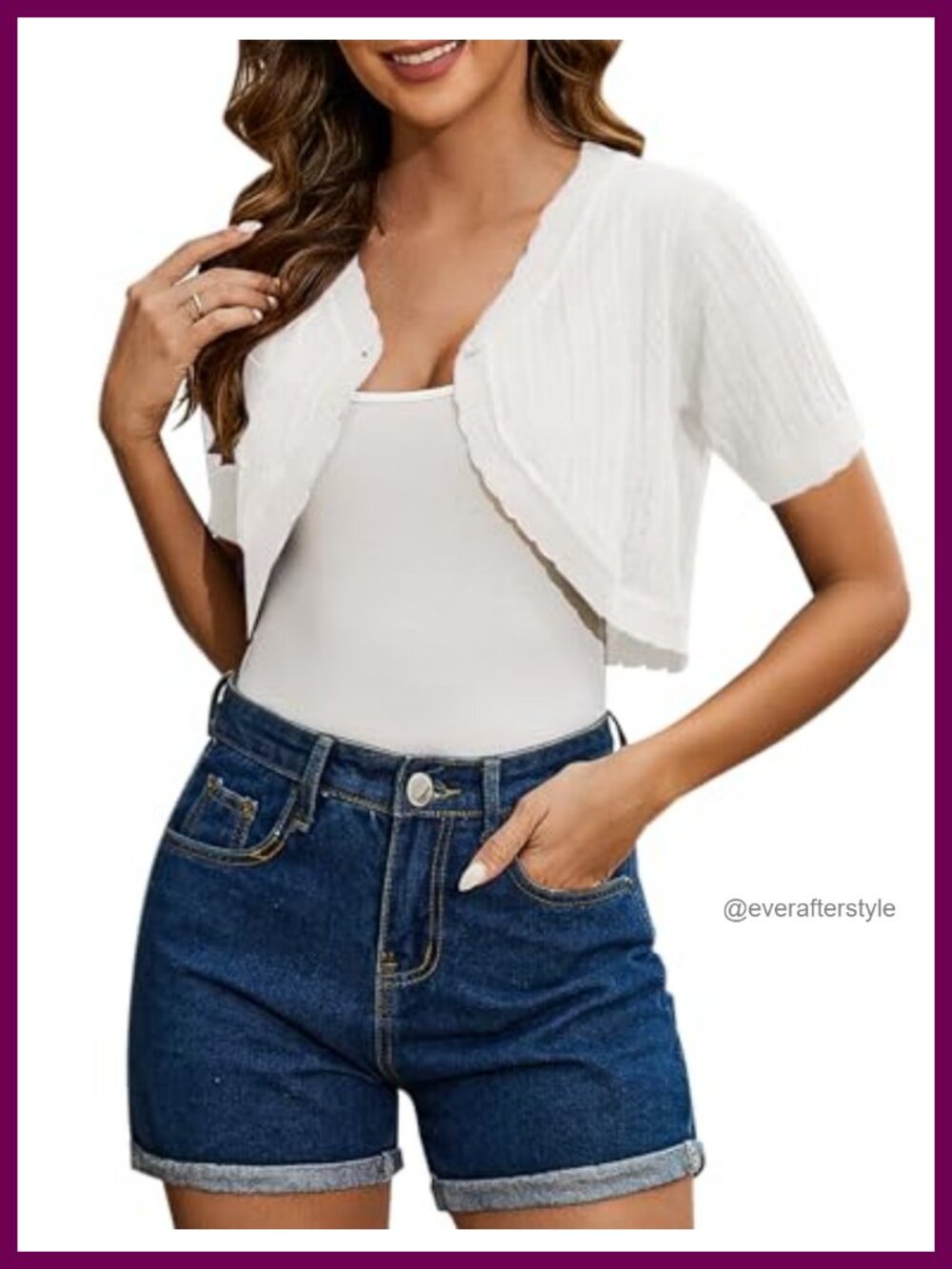 Cropped Knit Bolero Shrug Cardigan Short Sleeve Button Down V-Neck for Dresses